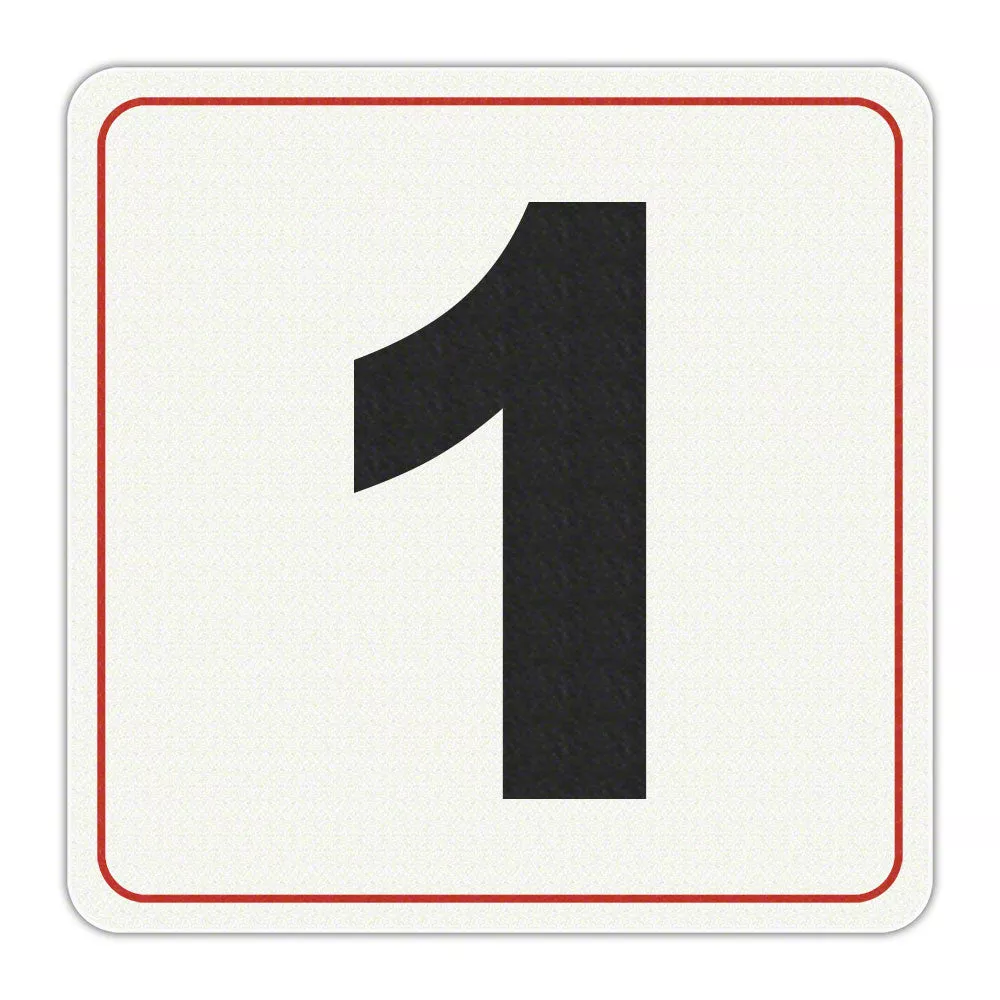 #1 – Adhesive Depth Marker – 6 Inch x 6 Inch with 4 Inch Lettering