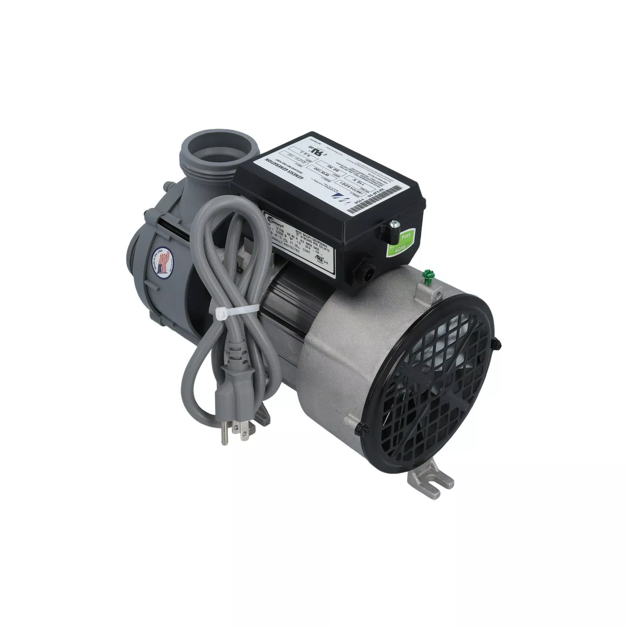 1 HP Genesis Spa Pump 1 Speed 115V 321JF10-1150