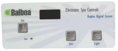 10352 BalboaTopside Control Overlay, 3-btn, Duplex Digital Panel, LED