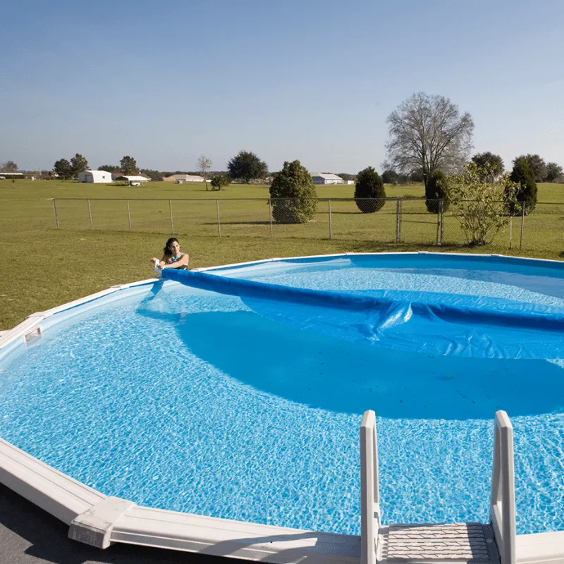 12ft x 20ft Oval Heavy Duty Blue Bubble Solar Cover