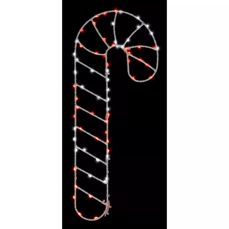 15″ Red & White LED Candy Cane Silhouette Decoration