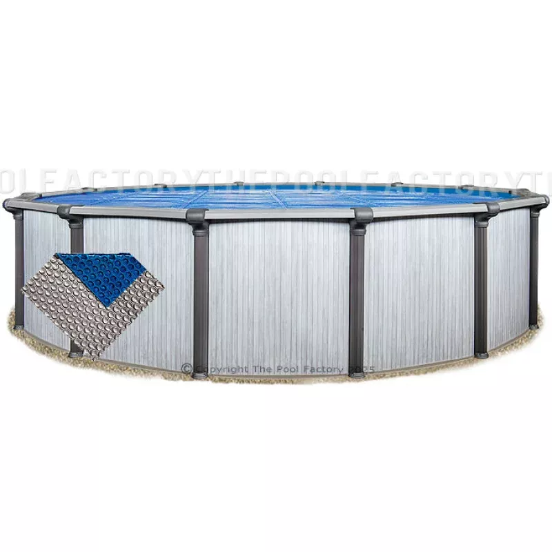 15′ Round Space Age Silver/Blue Solar Cover