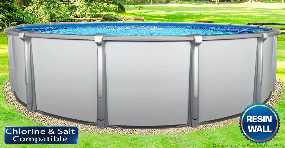 18’x54″ Saltwater Aurora Round Pool with Resin Wall