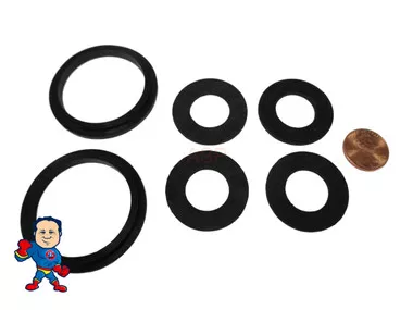 (2) Complete Set of (6) Gaskets (2) 2″ Lip Gasket (4) 1″ Thread Split Nut Gasket only for Air Union Saluspa Lay-Z-Spa™ Hydro-Force™ Airjet™ “A” & “B/C” Couplings