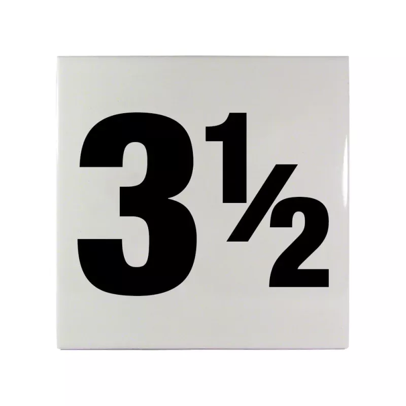 3 1/2 Ceramic Smooth Tile Depth Marker 6 Inch x 6 Inch with 4 Inch Lettering
