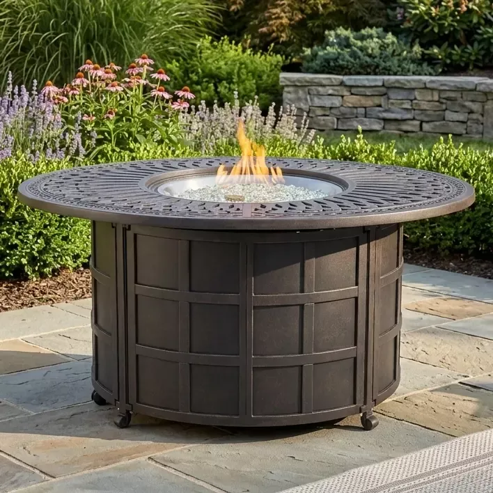 39"x52" Mayfair Oval Fire Table W/ Lid