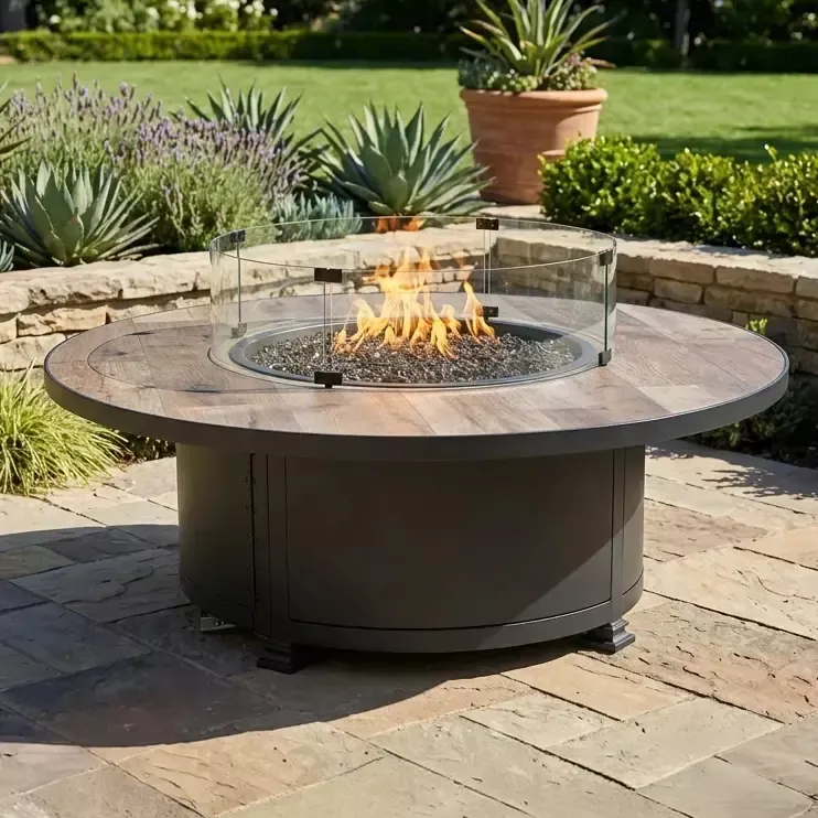 54" Santorini Graphite Fire Table W/ Lid
