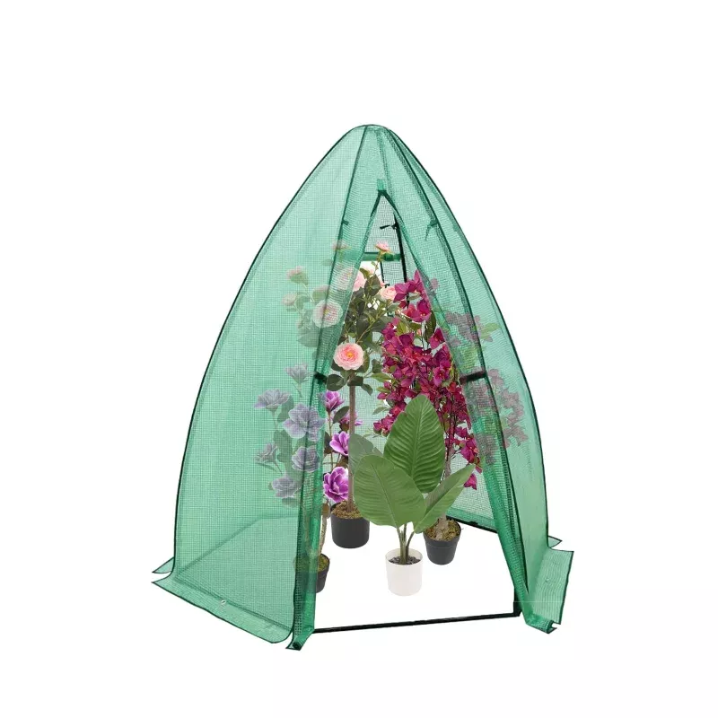 545471 in Hexagonal Mini Walk-In Greenhouse with PE Cover, Green