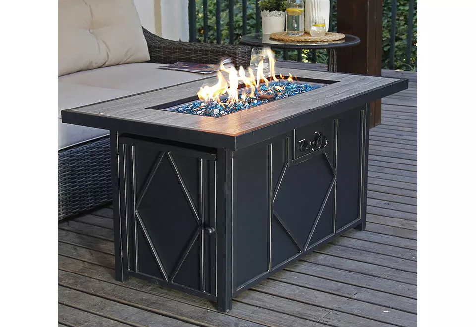 60,000 BTU Rectangular Propane Fire Pit