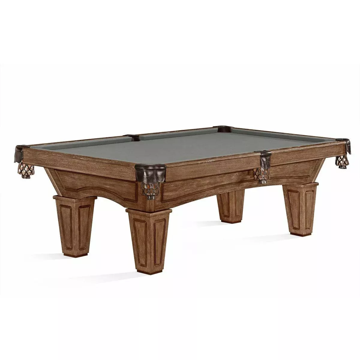 7' Brunswick Allenton Pool Table W/ Tapered Legs - Dark Rustic Brown