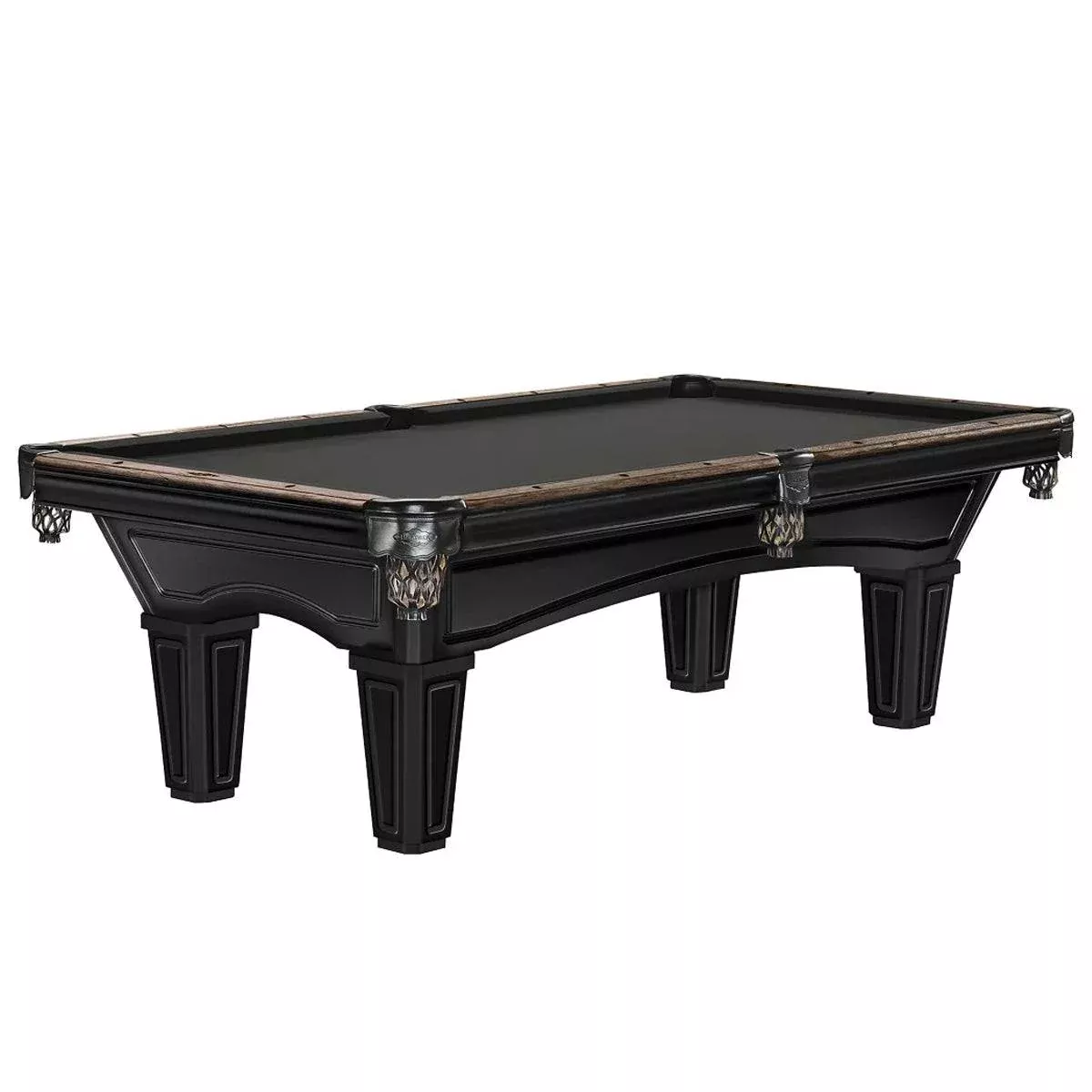 7' Brunswick Glenwood Pool Table W/ Tapered Legs - Matte Black/Coffee