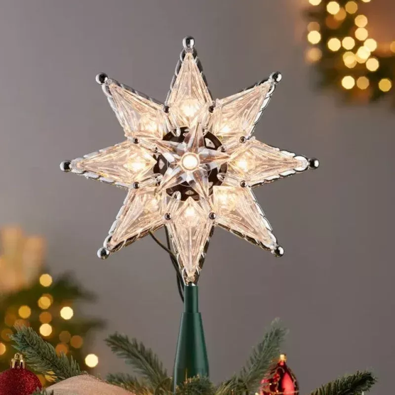 8″ UL 10-Light Clear Treetop Star