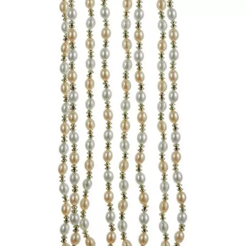 9′ Ivory and Gold Beaded Garland