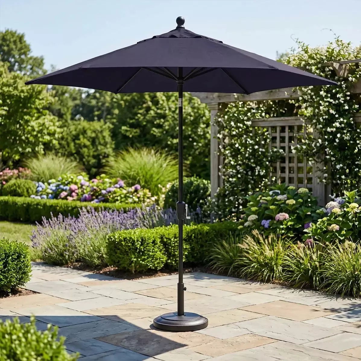 9' Push Button Tilt Umbrella - Navy