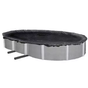 Above Ground Pool 16 ft x 25 ft Oval Mesh Winter Cover - 8 Year Warranty