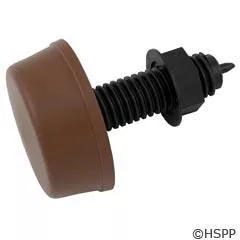 Air Button, Herga, Mushroom, 13/16"hs, 2"fd, Thd, Brown