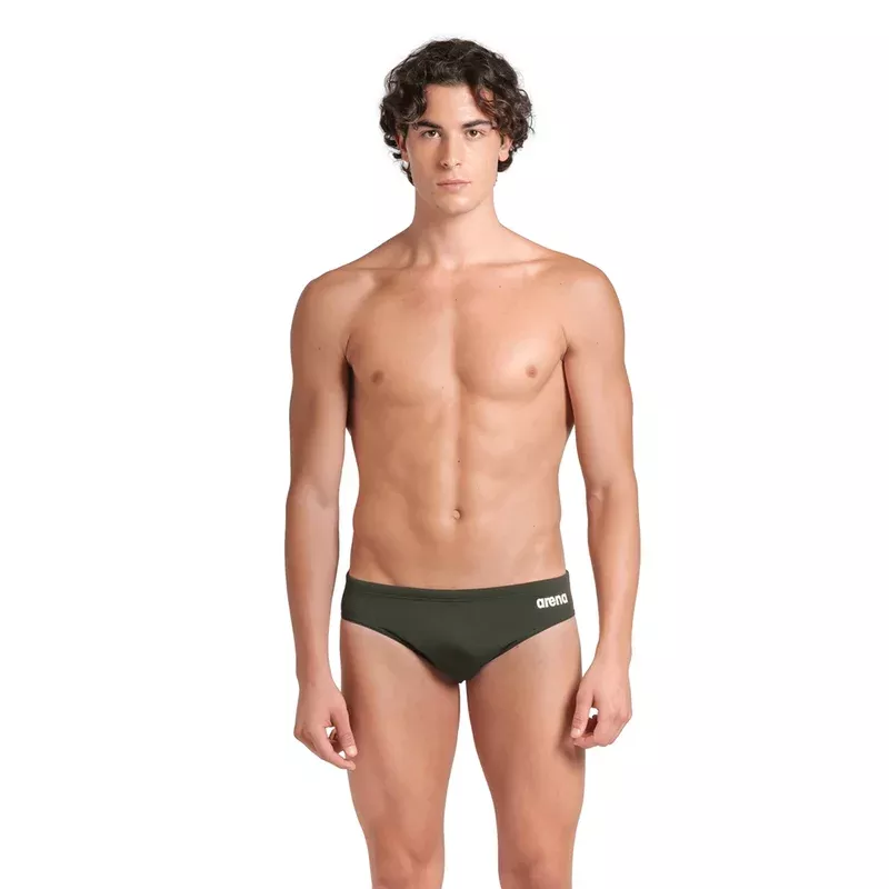Arena Team Solid Dark Sage/White Brief