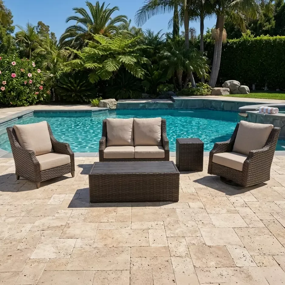 Aruba XL 5 Piece Loveseat Chat Group