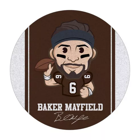 Baker Mayfield Players 63" Round Area Rug