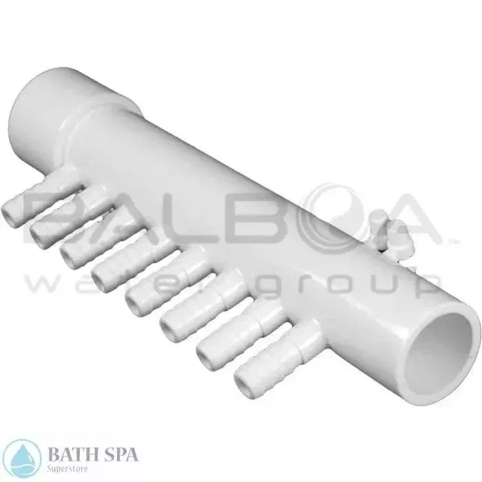 Balboa 8-Position Manifold [3/8 Barb x 1″ Slip x 1″ Spigot] (72082)