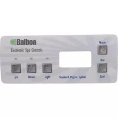 Balboa Water Group Overlay, BWG Standard Digital, Jet/Blower/Light | 10298