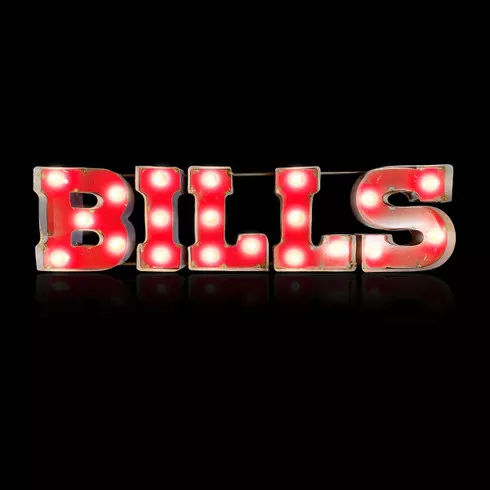 Buffalo Bills 4' Lighted Recycled Metal Sign