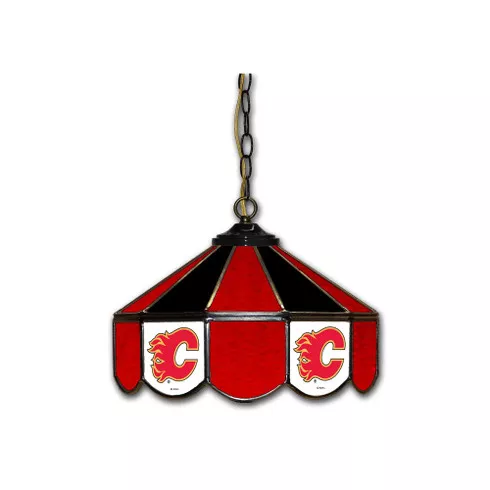 Calgary Flames 14" Stained Glass Pub Light