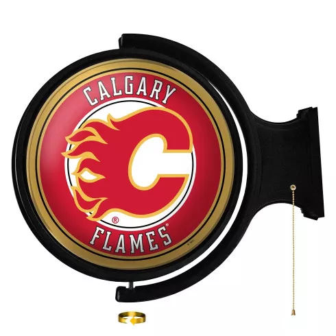 Calgary Flames: Original Round Rotating Lighted Wall Sign