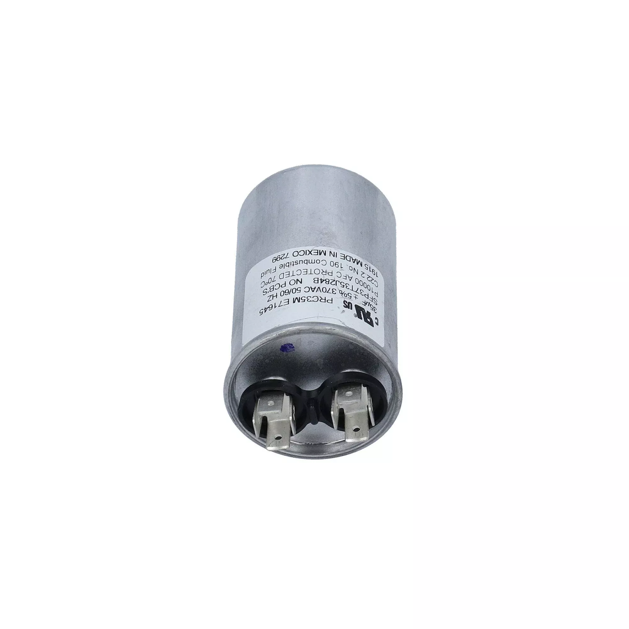 Capacitor, Motor Run, 370V, 35 MFD, 1-3/4″ Dia. x 3″ Length : RD-35-370