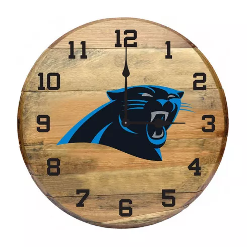 Carolina Panthers 21" Oak Barrel Clock