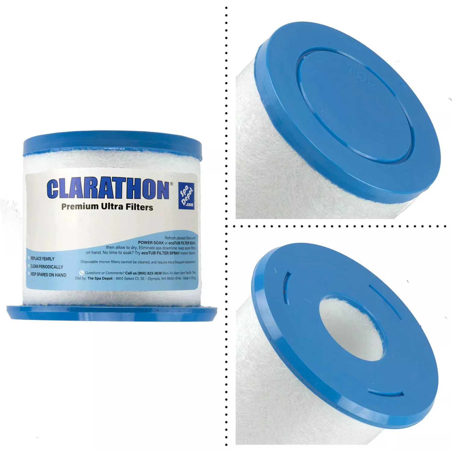 Clarathon 6473-161 Depth Load Microclean Spa Filter for Jacuzzi Proclarity