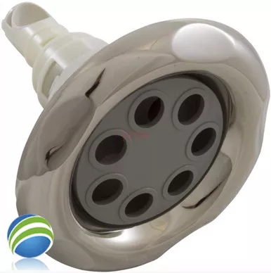 Complete Jet , CMP Typhoon 500, 5" face width, 7 Hole Massage, 5 Scallop ,Stainless Steel, Gray