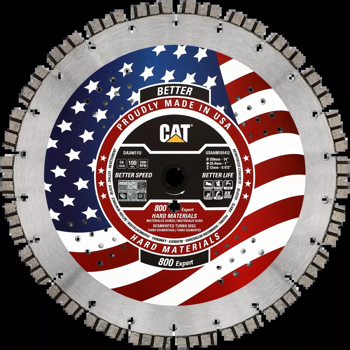 DA34611U (CAT Diamond) | 800 Expert – Hard Materials Turbo Segmented Diamond Blade