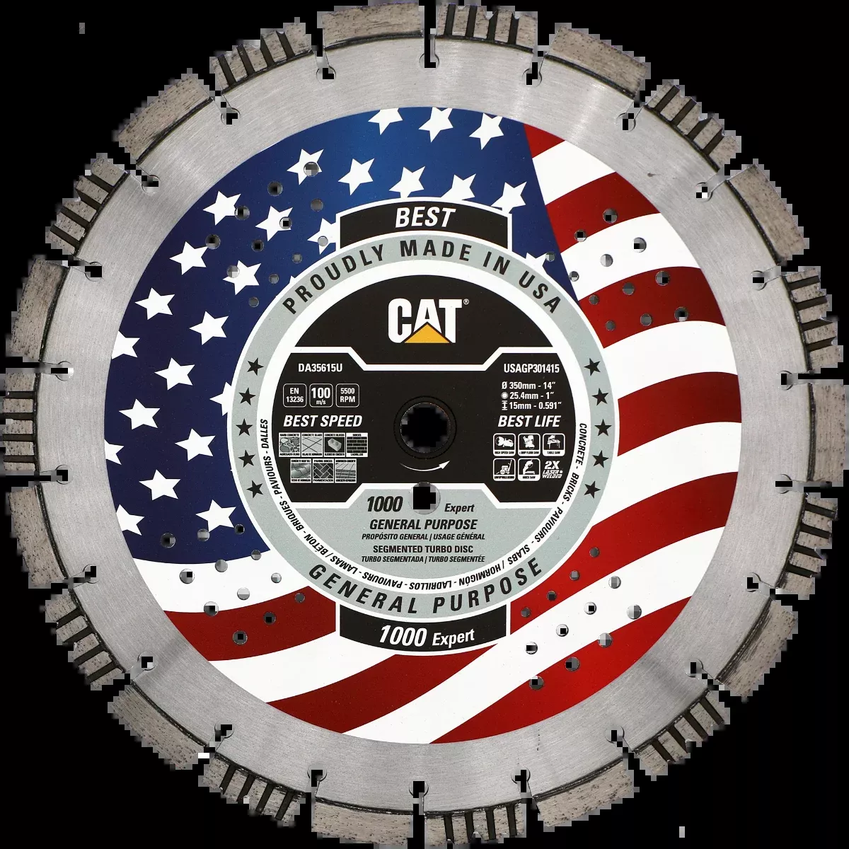 DA35615U (CAT Diamond) | 1000 Expert – Hard Materials Turbo Segmented Diamond Blade