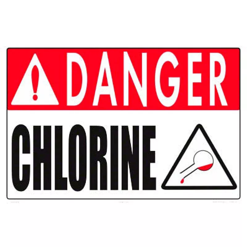 Danger Chlorine Sign – 18 x 12 Inches on Styrene Plastic