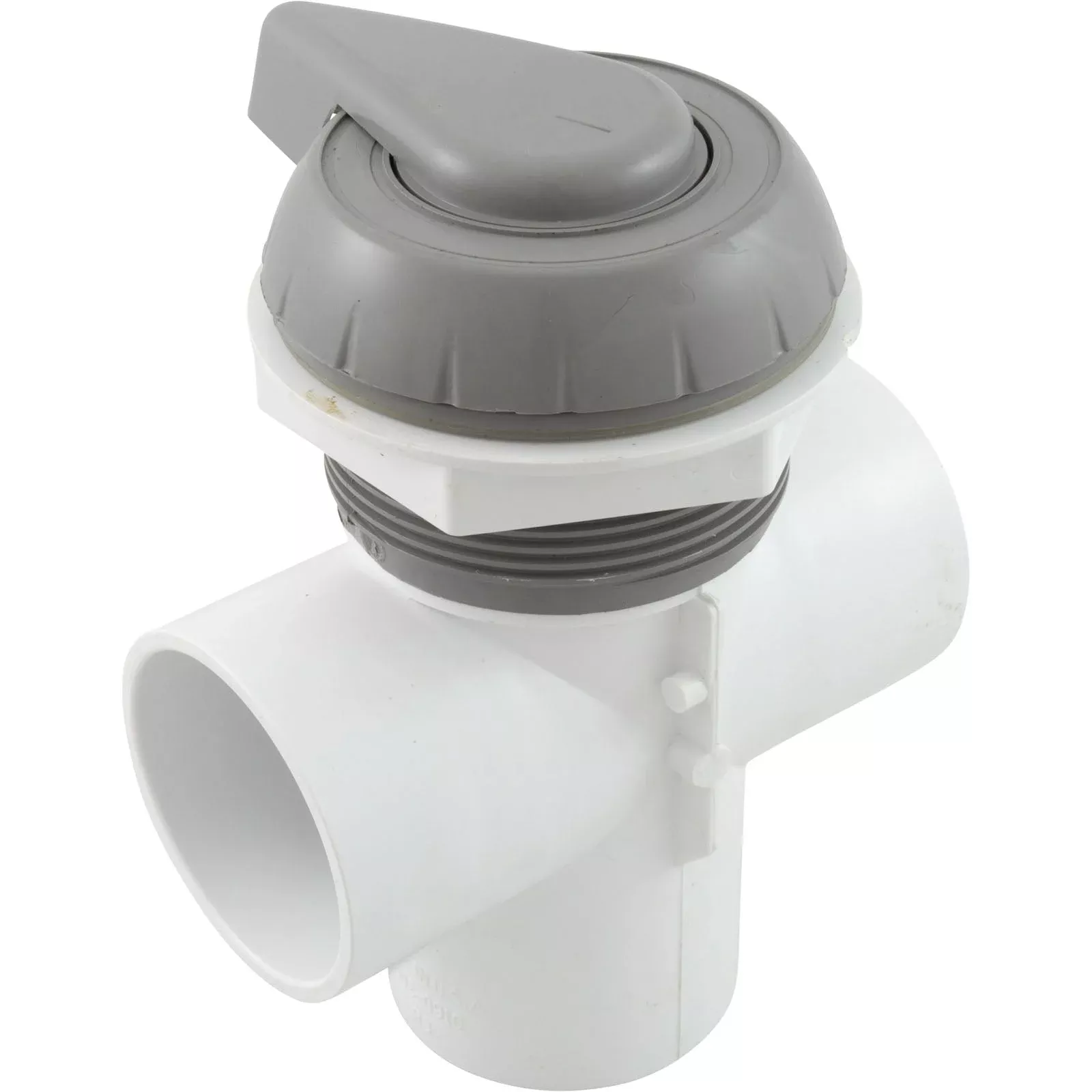 Diverter Valve, WW, 2″, 2 Port, Top Mount, Notched, Gray