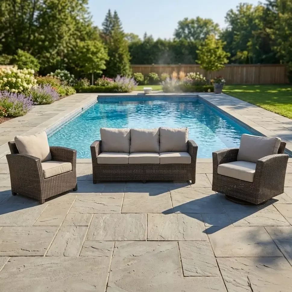 Ellis 3 Piece Sofa Group - Dove Acrylic