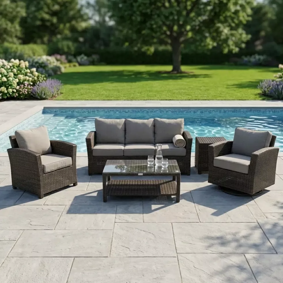 Ellis 5 Piece Sofa Chat Group - Dove Acrylic