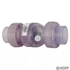 Flo Control Spring Check, True Union1.5" S x S - Clear - 1700C15