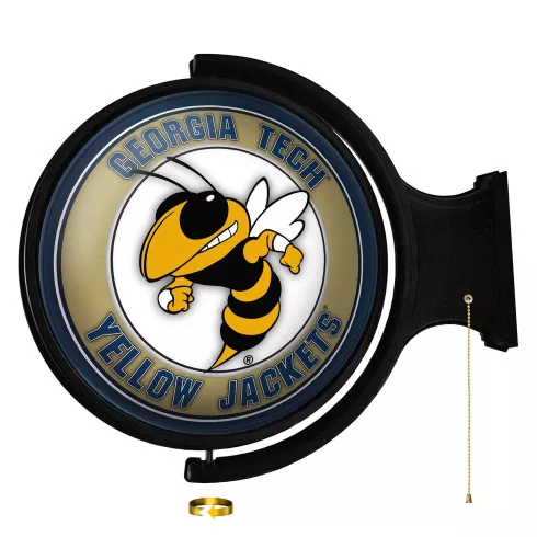 Georgia Tech Yellow Jackets Mascot Logo Rotating Lighted Wall Sign