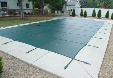 GLI 12' x 24' Rectangular Secur-A-Pool Mesh Safety Cover - 12 Year