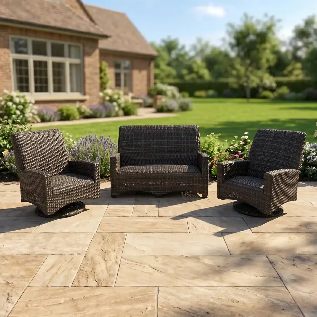 Grey Kampala 3 Piece QDF Loveseat Group