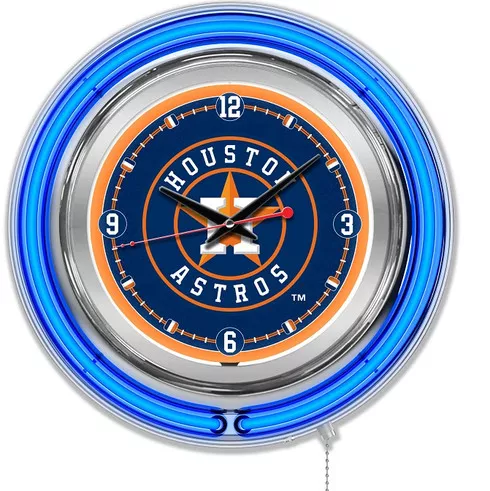 Houston Astros 15" Double Neon Wall Clock