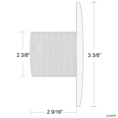 Hydro Air Spa JetStandard Long Wall Fitting Only, White 30-3803WHT