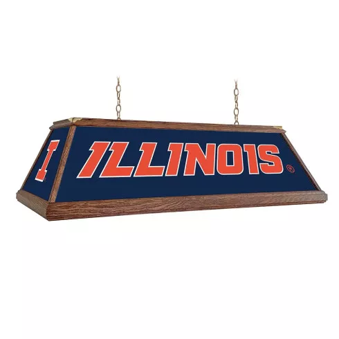 Illinois Fighting Illini: Premium Wood Navy Pool Table Light