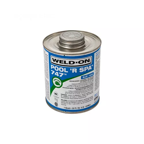IPS Pool 'R Spa 747 Blue PVC Solvent Cement 1 Quart | 10852