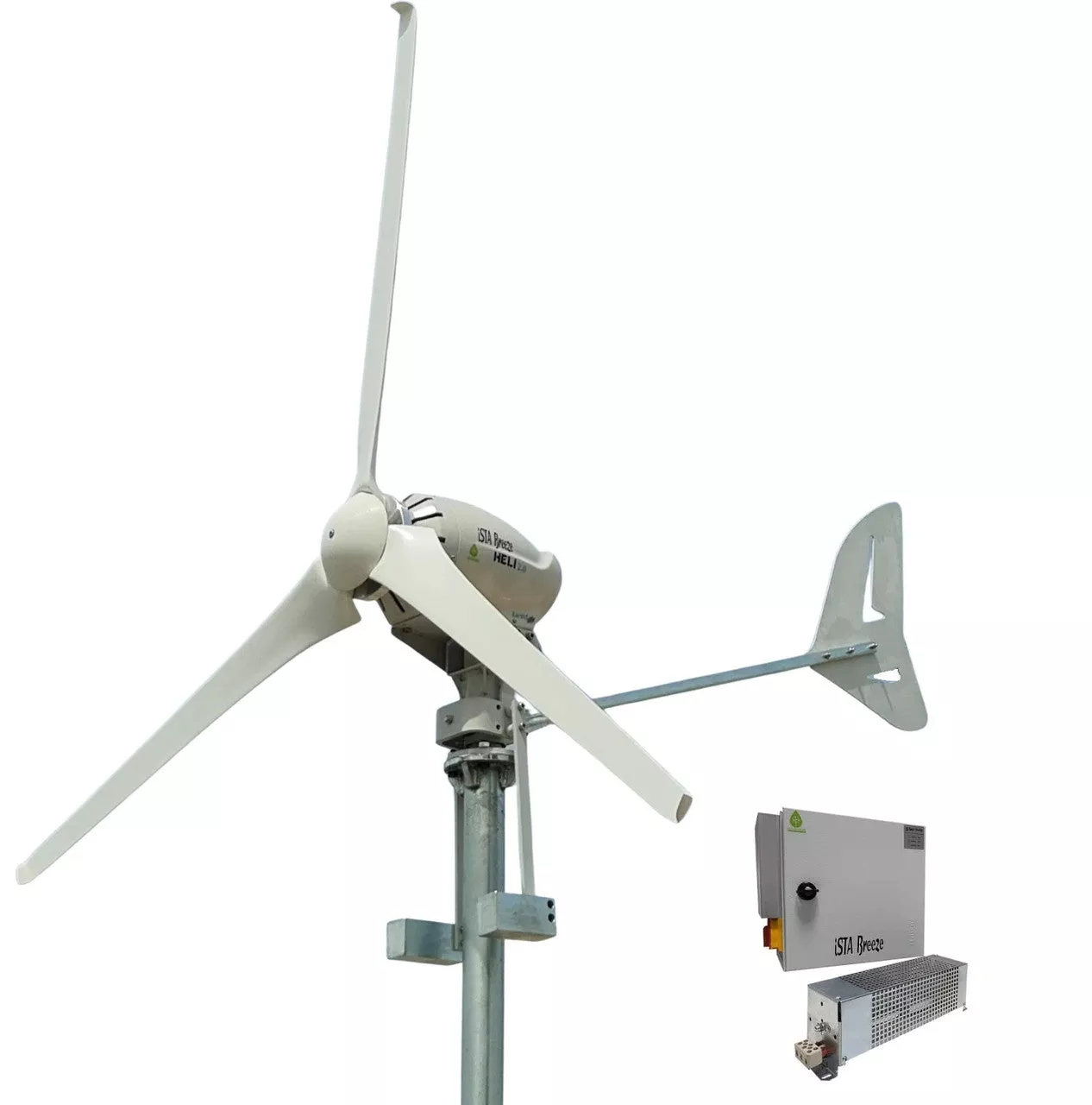 Kit Heli 2000W 48V Off-Grid Wind Turbine Wind Generator & Charge Controller (for Acid & Gel Battery) & Tower