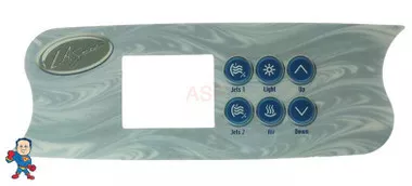 La Spa Gecko Topside Control Panel K-72 Overlay Only 6 Button Skewed Style