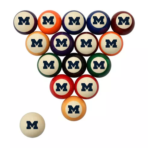 Michigan Wolverines Retro Billiard Ball Set
