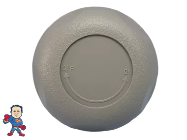 Mushroom Knob, Waterway, Waterfall Control Valve, 2-5/8" Face Diameter, Gray